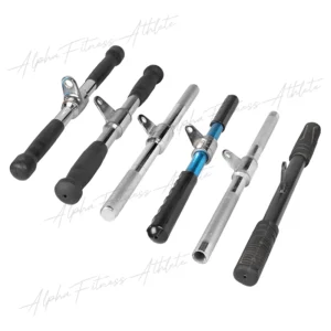 Imported Straight Lat Pulldown Bar Attachment, Solid Steel Cable Machine Handle with Knurled Grip