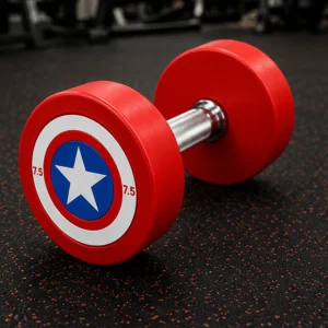 Captain America Dumbbell Rubber (32mm Straight Grip)